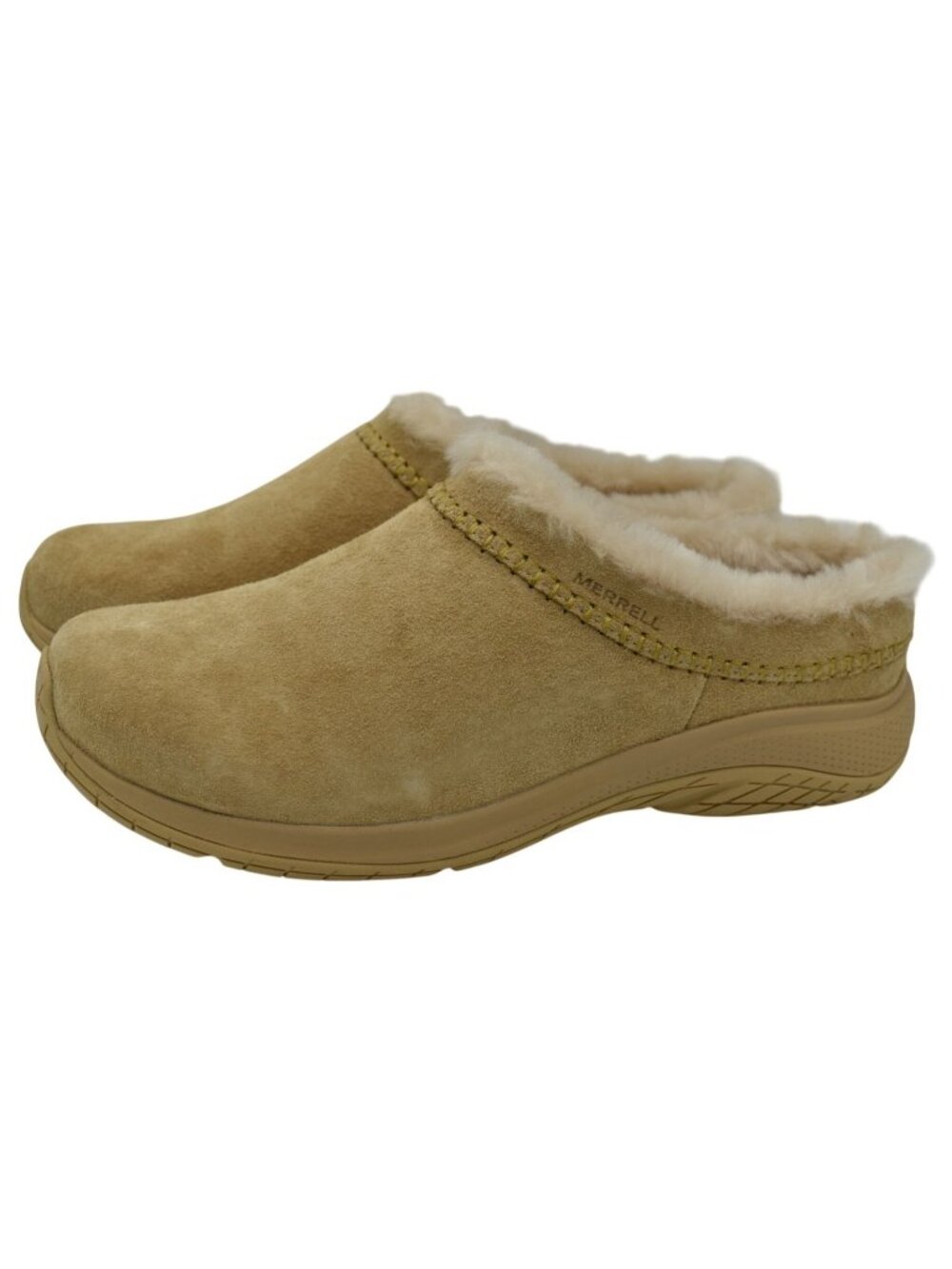 Merrell Womens Size 10.5 Encore Ice 5 Tan Suede Moc Slip On‎ Mules Clogs Shoes